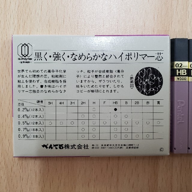 ぺんてる(ペンテル)のぺんてる　ハイポリマー芯　0.2mm インテリア/住まい/日用品の文房具(ペン/マーカー)の商品写真