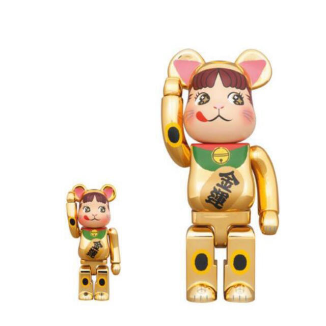 その他BE＠RBRICK 招き猫 ペコちゃん 金運 金メッキ 100% & 400%