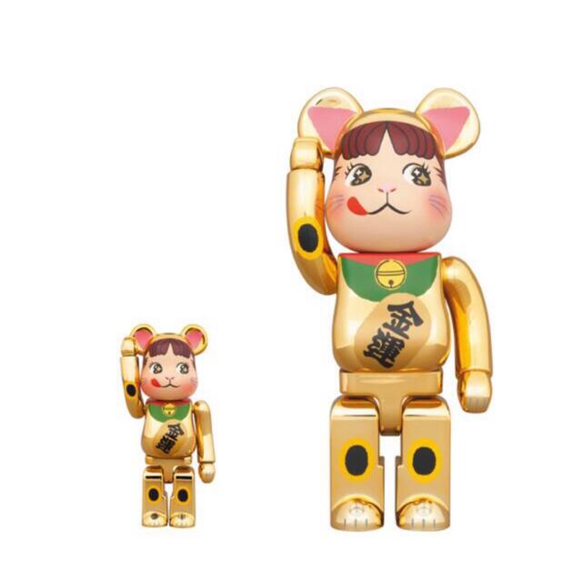 エンタメ/ホビーBE＠RBRICK 招き猫 ペコちゃん 金運 金メッキ 100% & 400%