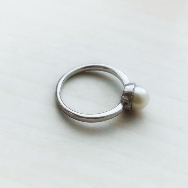 美品】希少 アコヤ パール リング 指輪 K18 6.1㎜ 10号 2.9g