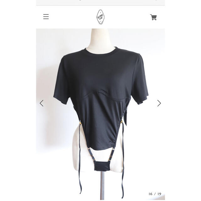 GEMINItale ジェミニテール カットアウトTシャツボディスーツ 黒