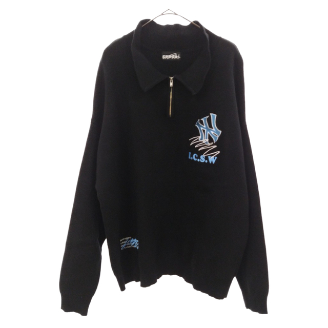 genzai ゲンザイ サイドワッペン刺繍ニットセーター GZ1017 ブラック | フリマアプリ ラクマ