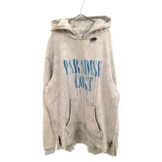 アルケミスト 22SS SASHIKO HOODIE ダメージ加工刺し子プルオーバーパーカー メンズ L