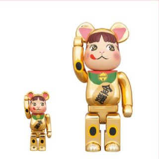 メディコムトイ(MEDICOM TOY)のBE＠RBRICK 招き猫 ペコちゃん 金運 金メッキ 100% & 400%(その他)