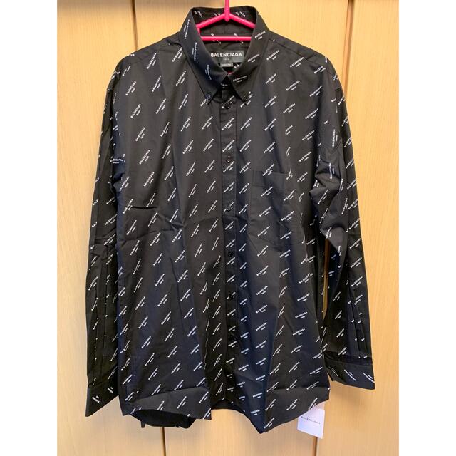 正規新品 18SS BALENCIAGA バレンシアガ 総柄ロゴ シャツ