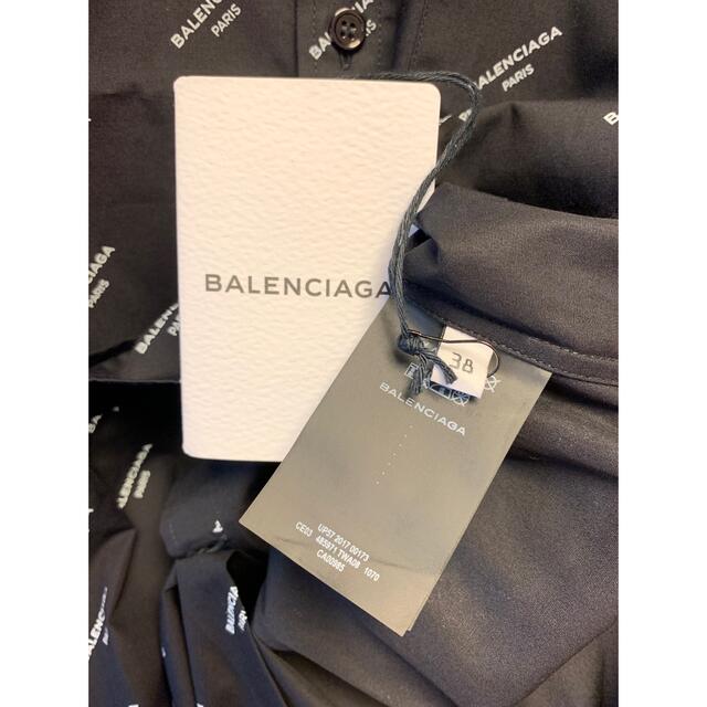 正規新品 18SS BALENCIAGA バレンシアガ 総柄ロゴ シャツ