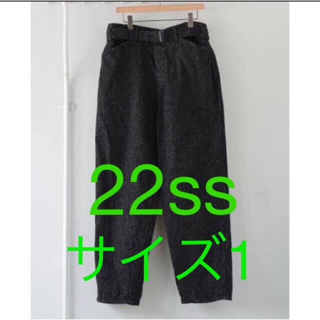 COMOLI(コモリ)のcomoli コモリ　ベルテッドデニムパンツ　ブラックエクリュ　22ss 1 メンズのパンツ(デニム/ジーンズ)の商品写真