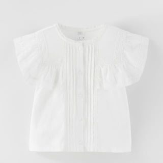 ザラ(ZARA)のZARA レースディテール入りTシャツ　ブラウス(Tシャツ(半袖/袖なし))