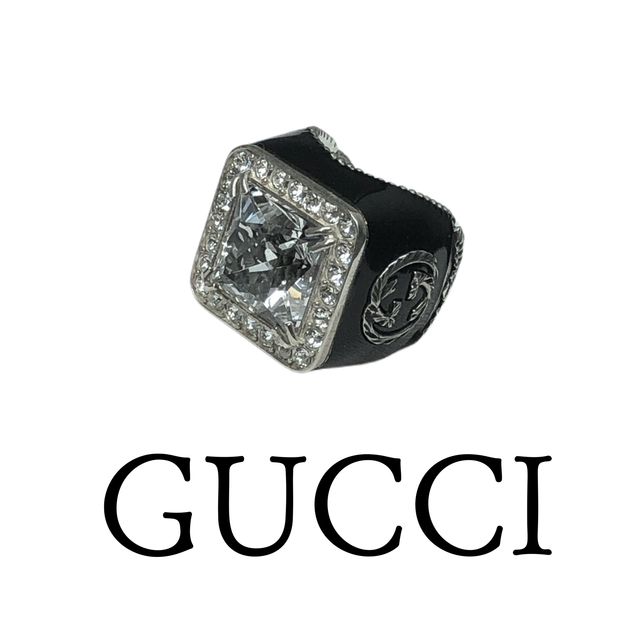 Gucci(グッチ)の美品　グッチ　GUCCI 　インター　G ストーン　ジルコニア　リング　9号 レディースのアクセサリー(リング(指輪))の商品写真