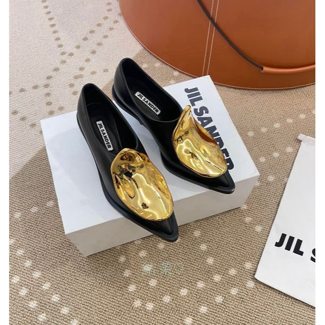 SALE JIL SANDER 35 レザーギャザーローファー 激安スプリング JILSANDAR ジルサンダー ローファー 35 / ZARA プラダ グッチ ローファー/革靴