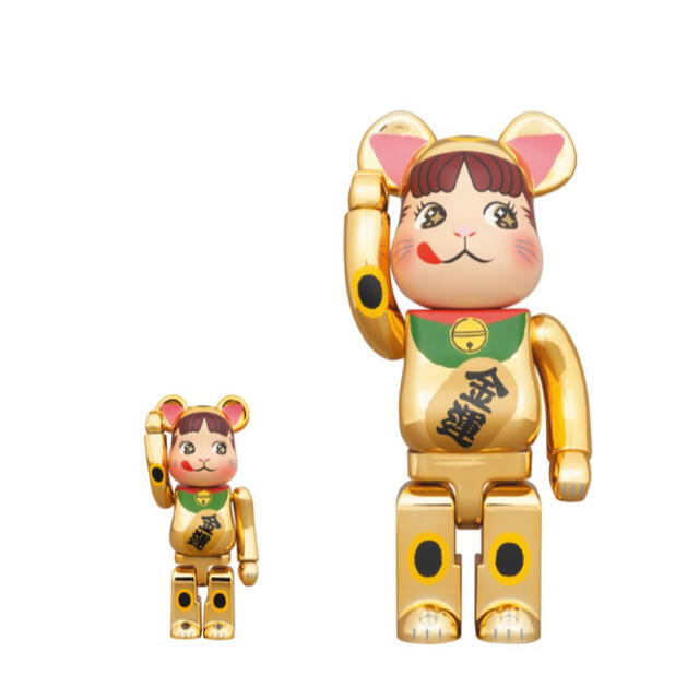 BE＠RBRICK 招き猫 ペコちゃん 金運 金メッキ 100% & 400%