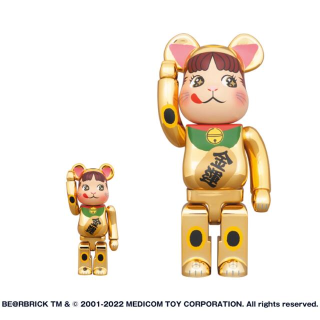 MEDICOM TOY(メディコムトイ)のBE＠RBRICK 招き猫 ペコちゃん 金運 金メッキ 100% & 400% エンタメ/ホビーのフィギュア(その他)の商品写真