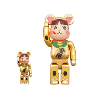 BE＠RBRICK 招き猫 ペコちゃん 金運 金メッキ 100% & 400%(その他)