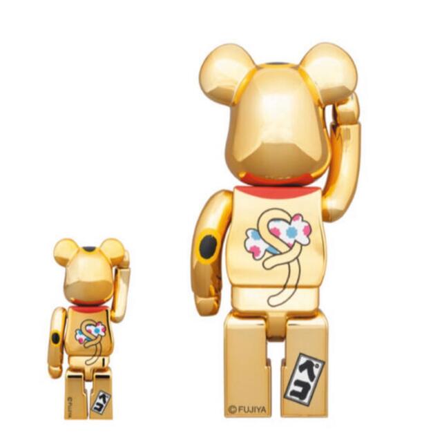 BE＠RBRICK 招き猫 ペコちゃん 金運 金メッキ 100% & 400%フィギュア