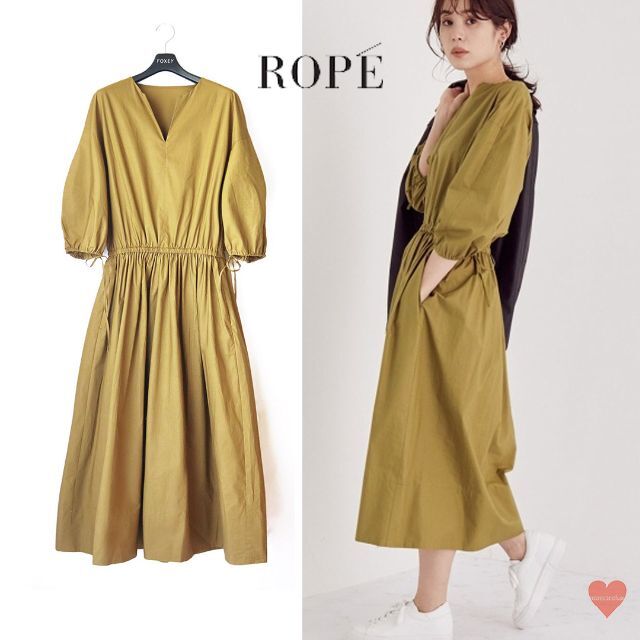 ROPE’(ロペ)のROPE ( ロペ )秋口に♪キーネックタイプライターワンピース【自宅洗濯可】 レディースのワンピース(ロングワンピース/マキシワンピース)の商品写真