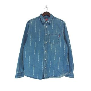 シュプリーム 20AW Logo Stripe Jacquard Denim Shirt ロゴストライプデニム長袖シャツ メンズ S