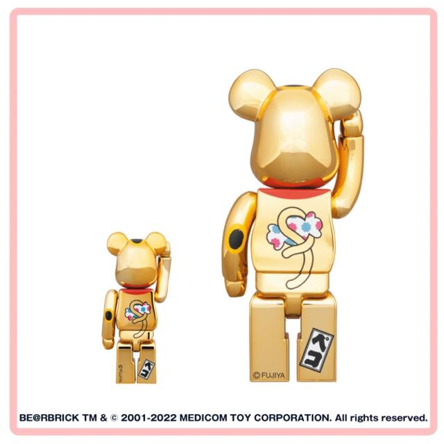 BE＠RBRICK 招き猫 ペコちゃん 金運 金メッキ 100% & 400% 1