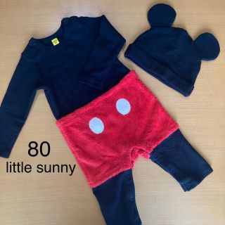 Little Sunny ミッキーなりきりカバーオール 80cm(ロンパース)