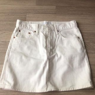 マウジー(moussy)のmoussy デニムスカート白(ミニスカート)