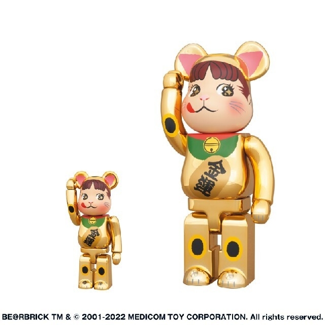 エンタメ/ホビーBE＠RBRICK 招き猫 ペコちゃん 金運 金メッキ 100% & 400%