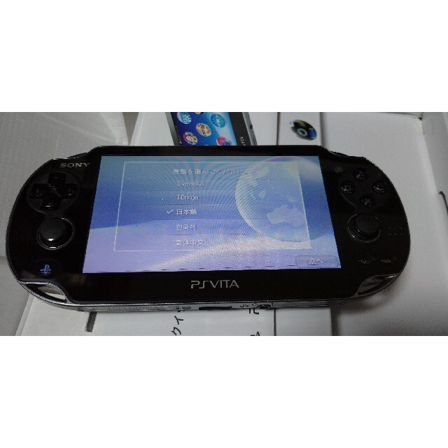 PlayStation Vita(プレイステーションヴィータ)のPS VITA PCH1100 3G/wifiモデル Crystal Black エンタメ/ホビーのゲームソフト/ゲーム機本体(携帯用ゲーム機本体)の商品写真