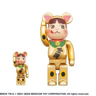 ベアブリック(BE@RBRICK)のBE＠RBRICK 招き猫 ペコちゃん 金運  100% & 400%(その他)