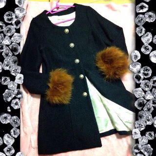 ノーカラーFOXファーコート♡セット(ロングコート)