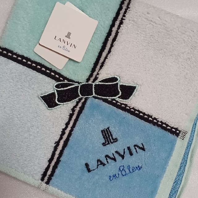 LANVIN en Bleu(ランバンオンブルー)の値下げ📌ランバンen Bleu☆大判タオルハンカチ🎀 レディースのファッション小物(ハンカチ)の商品写真