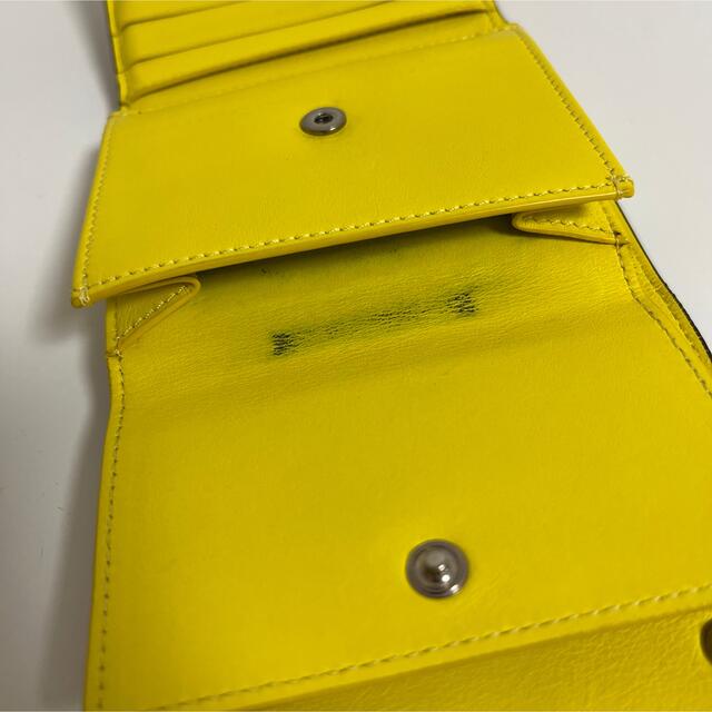 セリーヌ 旧ロゴ ボタン 三つ折り財布 ベージュイエロー フィービー
