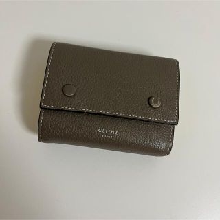 セリーヌ(celine)のセリーヌ　旧ロゴ　ボタン　三つ折り財布　ベージュイエロー　フィービー(財布)