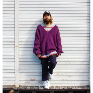 UNUSED V NECK Zip Knit アンユーズド Vネックニット