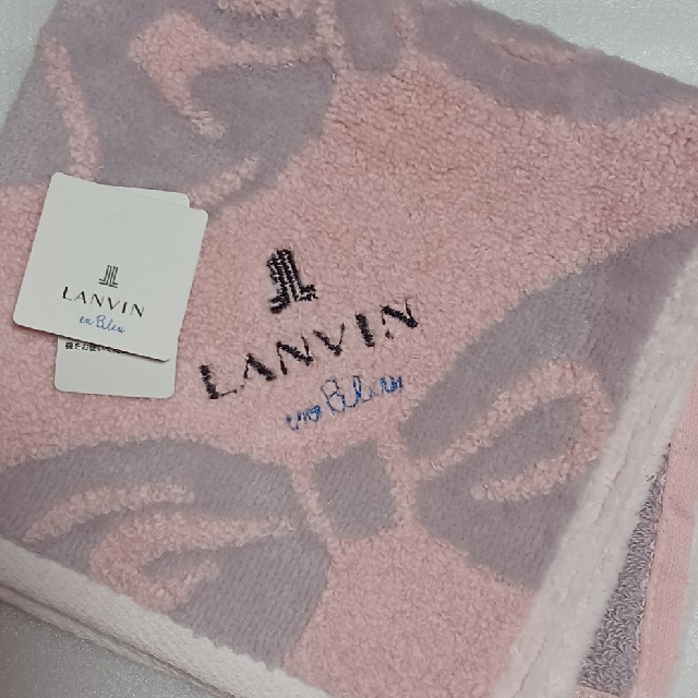 LANVIN en Bleu(ランバンオンブルー)の値下げ📌ランバンen Bleu☆大判タオルハンカチ🎀 レディースのファッション小物(ハンカチ)の商品写真