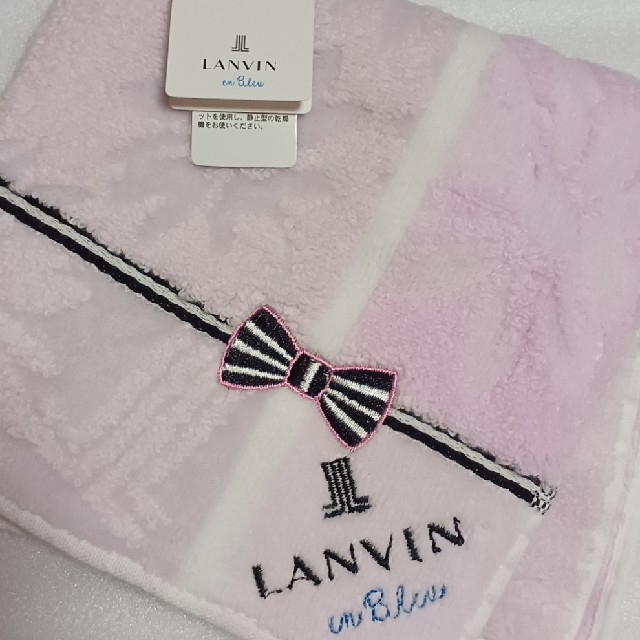 LANVIN en Bleu(ランバンオンブルー)の値下げ📌ランバンen Bleu☆大判タオルハンカチ🎀 レディースのファッション小物(ハンカチ)の商品写真