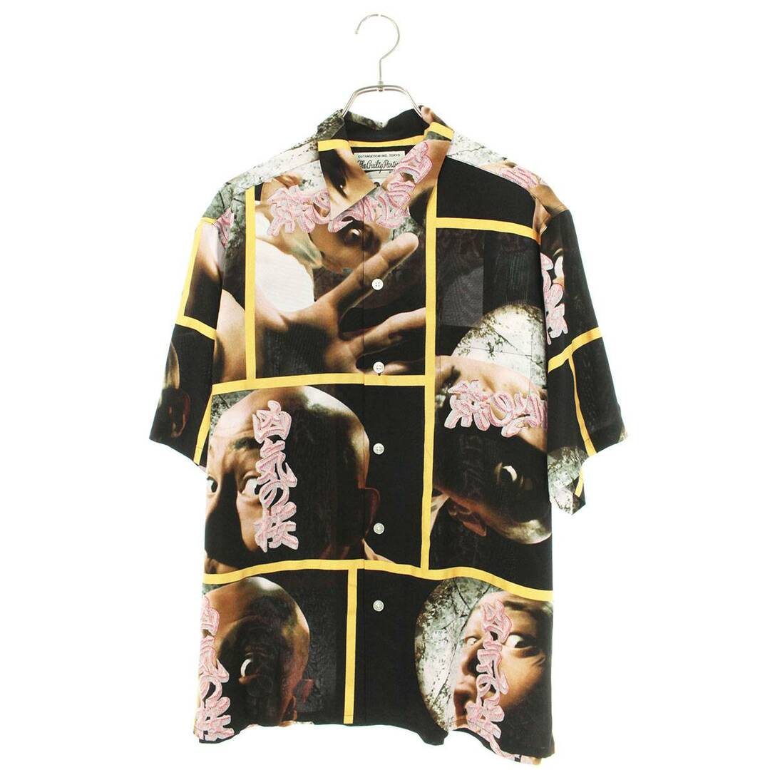 WACKO MARIA ワコマリア シャツ サイズ:L 凶気の桜 レーヨン アロハシャツ ハワイアンシャツ HAWAIIAN SHIRT 22SS ブラック トップス カットソー カジュアル ブランド ストリート 【メンズ】【美品】【K3733】