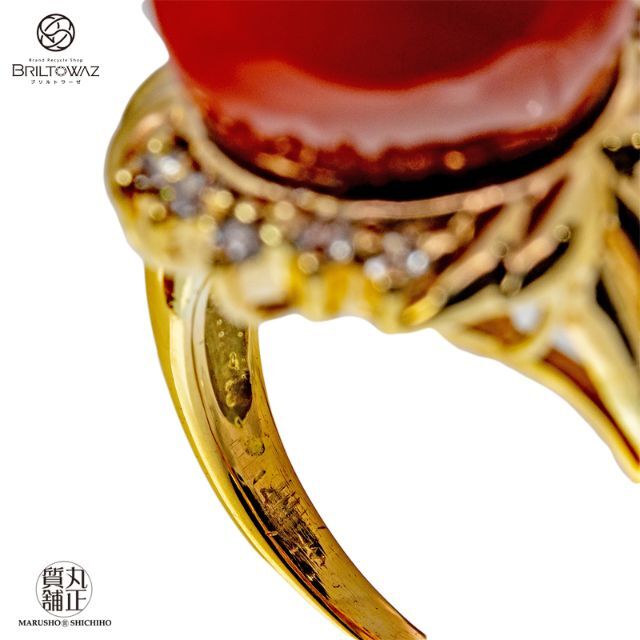 珊瑚 サンゴ リング 指輪 K14