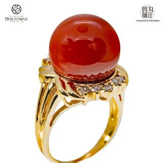 珊瑚 サンゴ リング 指輪 K14