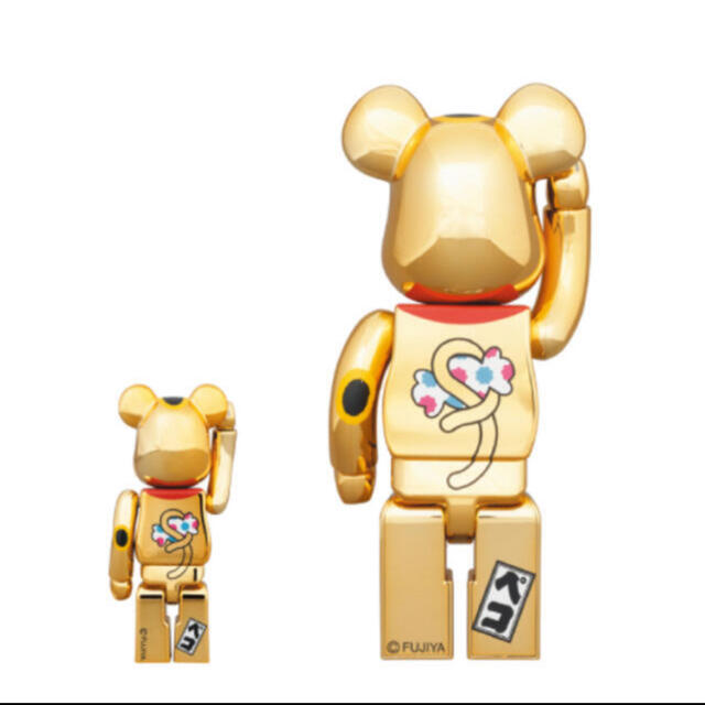 BE@RBRICK 招き猫 ペコちゃん 金運 金メッキ 100％ & 400％ - その他