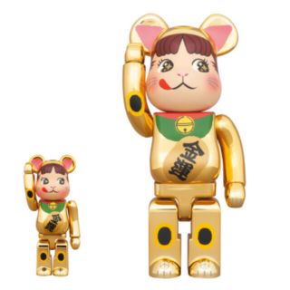 ベアブリック(BE@RBRICK)のBE@RBRICK 招き猫 ペコちゃん 金運 金メッキ 100％ & 400％(その他)