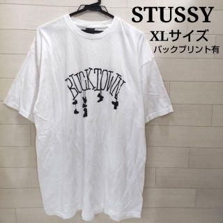 ステューシー(STUSSY)のステューシー　STUSSY　Tシャツ　白　XL　バックプリント有　FJ87(Tシャツ/カットソー(半袖/袖なし))