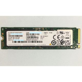 Samsung SSD M.2 NVMe 2280 1TB 使用時間50h(PCパーツ)