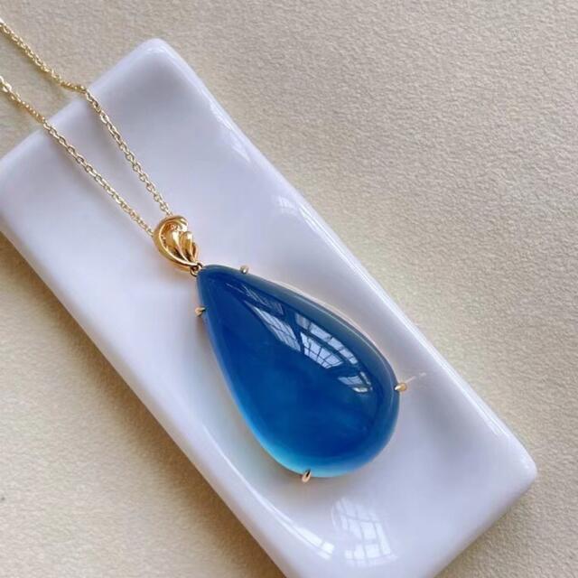 リアル ⭐︎【高級】天然 アクアマリン ペンダントトップ k18 12.9g