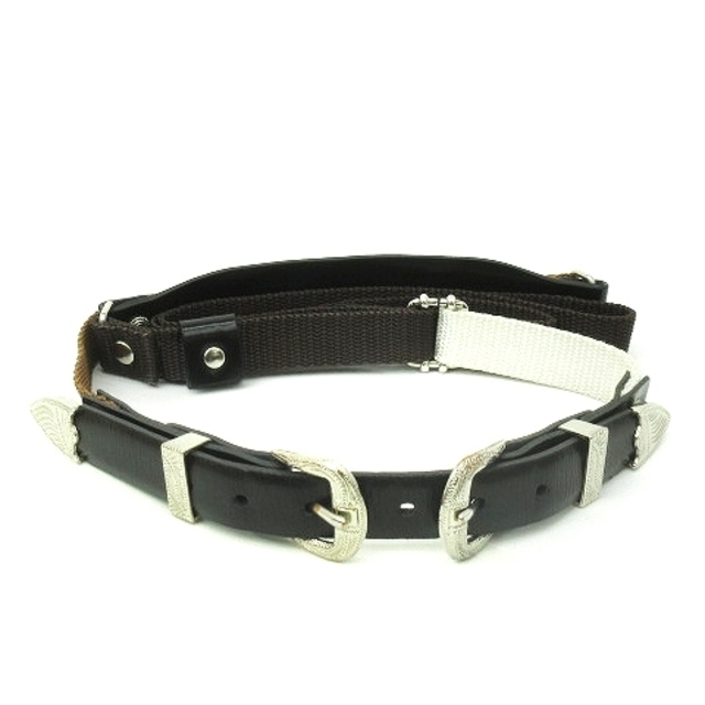 売り出し販促品 トーガ プルラ 近年 Double buckle belt ベルト 黒 茶