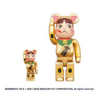 BE＠RBRICK 招き猫 ペコちゃん 金運 金メッキ 100% & 400%」(その他)