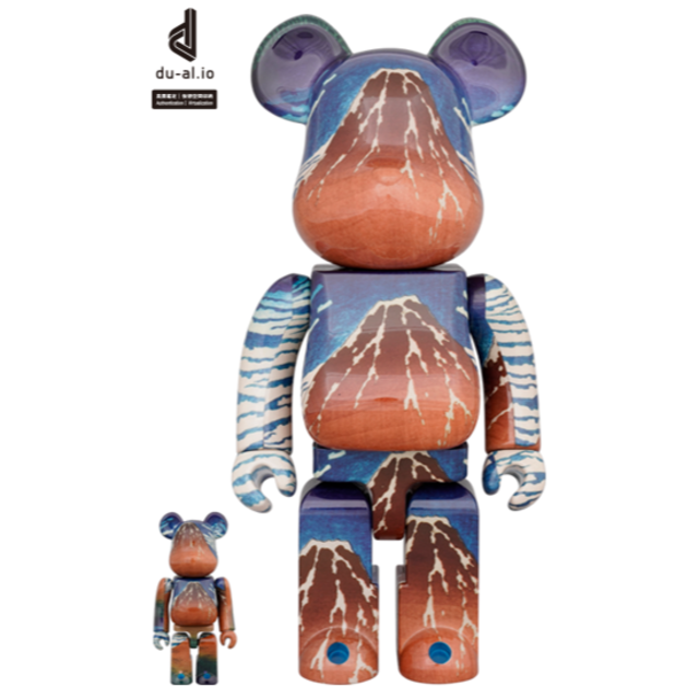 BE@RBRICK 葛飾北斎 「冨嶽三十六景 凱風快晴」100％ & 400％