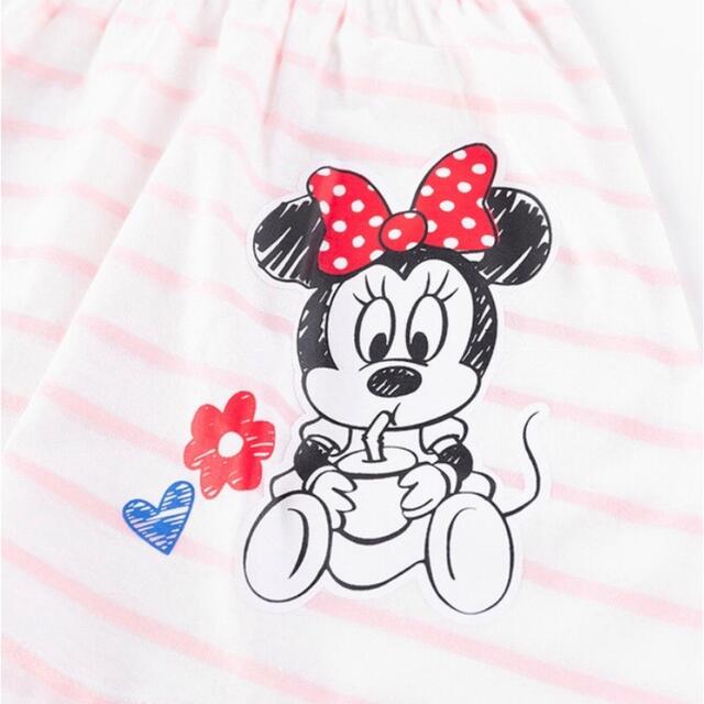 お値下げ♡キャラ　ワンピース　ボーダー　ワンピ　ベビー　キッズ　女の子 キッズ/ベビー/マタニティのキッズ服女の子用(90cm~)(ワンピース)の商品写真