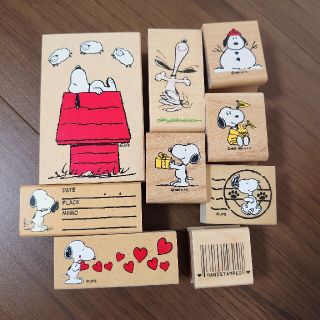 スヌーピー(SNOOPY)のスヌーピーの木製スタンプ セット(はんこ)