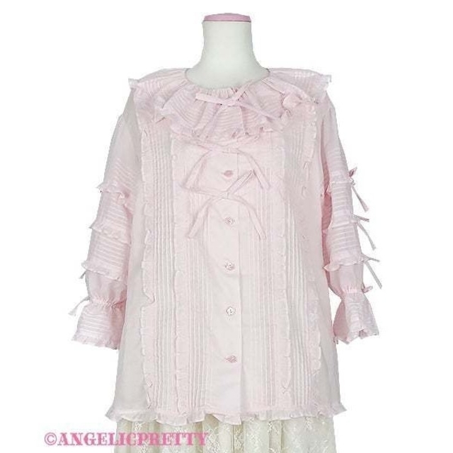 Angelic Pretty(アンジェリックプリティー)のAngelic Pretty ふわふわピンタックブラウス レディースのトップス(シャツ/ブラウス(長袖/七分))の商品写真