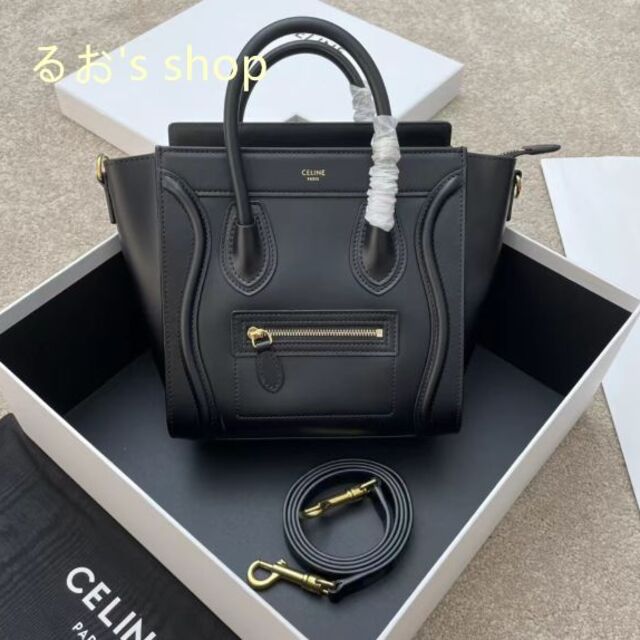 CELINE セリーヌ ラゲージ ナノショッパー スムースカーフスキン