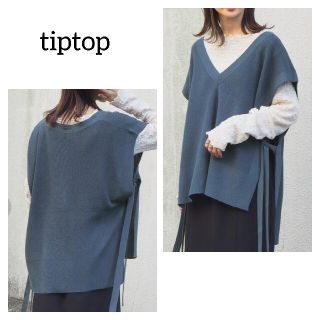 ティップトップ(tip top)の新品 tiptop サイドリボンニットベストトップス(ベスト/ジレ)