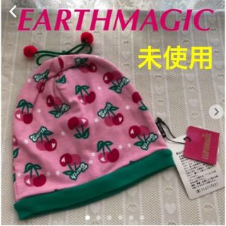 アースマジック(EARTHMAGIC)の未使用★ベビーF★アースマジック★さくらんぼ柄★帽子(帽子)